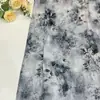 Tecido Jacquard Franzido de Algodão com Gradiente Tinta Lavada, Camisa Vestido Feminina Estilo Chinês Novo para Primavera e Verão, Tecido Floral Estilo Nacional