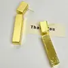 Pendientes Rectangulares Metálicos Cepillados Geométricos Retro de Nicho Europeo y Americano Únicos, Pendientes Exagerados de Lujo de Alta Gama para Otoño e Invierno