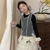 Conjunto de Roupas de Outono para Meninas 2026 Novo Estiloso Doce Estilo Princesa Pequena Fada Blusa de Renda Saia Bolo Conjunto de Três Peças