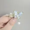 Nuevo Abanico de Pedrería Borla Antigua Pinza Lateral de Pico de Pato Pinza para el Cabello de Abanico de Alto Sentido Elegante Adorno de Cabeza Elegante Cheongsam