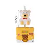 Estilo ins decoração de bolo de aniversário de desenho animado velas flores chapéus de festa urso de pelúcia rosto sorridente corações velas de aniversário infantil