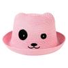 Sombrero de paja para niños, sombrero de sol de verano con dibujos animados, lindo sombrero de sol bordado, sombrero de playa para niños y niñas