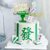 Adornos Decorativos de Pastel de la Fortuna Mahjong Cabello Tapón Suave de Goma Celebridad de Internet Rica Cumpleaños Tarjeta de Horneado Accesorios de Vestir