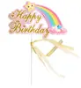 Nuevo Inserto para Pastel Decoración para Hornear Arcoíris de Siete Colores Cinta Tricolor Inserto Decorativo para Pastel de Cumpleaños Enchufe