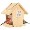 Nido de Colibrí de Madera Transfronterizo Nido de Pájaro de Madera Sólida Adornos Casa de Pájaros Pastoral Exterior Colgante de Jardinería Estilo Casa Comedero para Pájaros