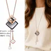 Cadena para Suéter de Collar Largo Geométrico, Accesorio de Lujo de Alta Gama, Versátil y de Moda, Colgante de Perla para Otoño e Invierno
