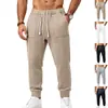 Moda masculina transfronteiriça da Amazon: novas calças compridas casuais, respiráveis e esportivas de malha jacquard para outono/inverno para homens, disponíveis em tamanhos grandes