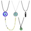 Collar de Joyería Retro Transfronterizo Europeo y Americano Ojos Azules de Diablo para Mujer, Versátil, con Cuentas, Nuevo, Estilo Chinoiserie Étnico