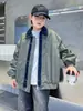 Jaqueta Color Block com Gola para Meninos Estilo Primavera/Outono 2026 Nova Tendência Cool Casual Roupa Exterior para Crianças de Tamanho Médio a Grande Versátil Roupa de Trabalho Top