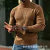 Suéter de punto pullover para hombre transfronterizo al por mayor 2026 invierno nuevo color liso para hombre talla grande base de punto