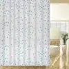 Cortina de Chuveiro Peva Conjunto de Cortinas de Banheiro, Cortina de Chuveiro de Tecido com Padrão de Grade, Cortina de Chuveiro Cortina de Porta com Ganchos Incluídos