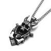 Promoción del Comercio Exterior Nuevo Colgante de Acero de Titanio con Calavera de Cuerno Estilo Punk Europeo y Americano Retro Collar de Acero Inoxidable al por Mayor