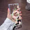 Estilo Minimalista Popular Flor Rosa Rosa Samsung S23 Edición Extrema Funda de Teléfono Transparente S23Plus Cubierta Protectora Magnética
