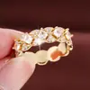 Anillo de Zirconia Brillante Geométrico en Forma de Diamante, Estilo Exquisito Dulce Fragancia, Anillo de Cobre Puro para Mujer, Venta al por Mayor de Joyería, Superventas Transfronterizo