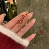 Pendientes de Lazo de Cinta de Esmalte Rojo Vintage Estilo Francés para Mujer, Versátiles y Delicados, Accesorios para Orejas Únicos de Lujo Ligero