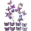 Diadema de mariposa de simulación transfronteriza actuación pasarela escenario tocado exagerado niños diadema de hada Mori fiesta Guirnalda