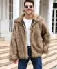 F0641 Chaqueta corta de piel sintética para hombre, estilo europeo y americano, con cuello de solapa, abrigo cálido