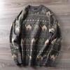 Suéter invierno Nuevo suéter para hombre y mujer primavera y otoño pareja chicos cuello redondo suéter abrigo holgado manga larga estampado