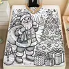 Papá Noel Copos de Nieve Dulces Navideños Múltiples Temas Navideños Manta de Franela Polar Siesta de Oficina