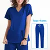 Traje Quirúrgico de Manga Corta Amazon para Mujer, Camiseta Corta Uniforme de Enfermera, Bata Quirúrgica, Bata de Aislamiento, Ropa de Trabajo para Profesionales de la Salud