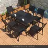 Mesas y Sillas de Exterior, Juegos de Mesa y Sillas de Plástico-Madera para Patio, Mesas y Sillas de Madera Impermeables y Anticorrosivas para Ocio, Balcón Exterior Jardín Cafetería