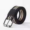 Cinturón Duradero con Hebilla de Pasador Multitaladro para Hombre, Cinturón Resistente de Lona para Hombre, Longitud Extendida, Versátil para Estudiantes, Entrenamiento Militar, Jeans