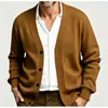 Outono Inverno 2026 Novo Cardigan Masculino Casual de Negócios Tricô Solto Manga Longa Casaco Suéter de Botão Único