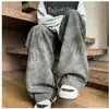 Calça Corduroy Tie-Dye Masculina Outono Inverno Calça Americana Wide Leg Marca Tendência Juventude Americana Casual Longa Casal Solta