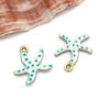 1 Pingente de Aço Inoxidável Eletrodepositado a Vácuo Esmalte Colorido Gota de Óleo Estrela-do-Mar Pingente Acessórios para Joias DIY