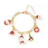 Enfeites de Mão de Natal Transfronteiriços Europeus e Americanos, Floco de Neve de Diamante Colorido para Árvore de Natal, Pulseira de Pérolas com Pingente de Doce Multicor