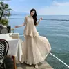 Chaleco sin mangas de nuevo estilo para mujer de principios de primavera, Ropa de abrigo de verano, Conjunto de falda de corte recto, Dobladillo ancho de gasa
