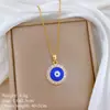[Acero de Titanio] Ojo de Diablo Redondo Lujo Ligero Lujoso Collar Totalmente de Diamante Cadena para Clavícula Fácil de Combinar para Mujer Cadena de Acero de Titanio