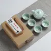 Juego de Té de Cerámica Dehua Ge Kiln Caja de Regalo Pequeña Juego de Té Kung Fu Cerámico Venta al por Mayor Personalizado Regalo para Evento de Inauguración Juego Pequeño