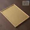 Bandeja de té casera para teteras, tazas de té, frutas, plato de postre de alta gama, posavasos tejido de bambú con asa octogonal