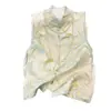Chal Bordado de Cuello Redondo Estilo Chino Nuevo con Botones para Mujer, Diseño Nuevo de Primavera, Top Delgado, Calidad Garantizada