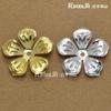 Accesorios para Abanicos de Corsage Festivos DIY Flor de Hierro de Tres Hojas/Cinco Hojas/Seis Hojas Flor de Malla Dorada Pétalos de Flor de Hierro