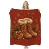 Manta de Franela de Ángel Navideño Simple Transfronteriza, Manta Cubierta para Aire Acondicionado Estampada, Manta Temática Navideña, Personalizable
