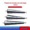 Pingente de chumbo de peixe com âncora de anel duplo cônico, pingente de chumbo de bala com anel anti-pendurado, gancho de corda inferior, pingente de chumbo, vara de arremesso, vara de mar, pingente de chumbo cônico