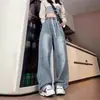 Pantalones Rectos Sueltos Retro de Calle de Moda Otoñales Lavados Versátiles Casuales Jeans Elásticos Americanos para Hombre