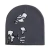 Gorro de Punto de Moda Europea y Americana de Comercio Exterior, Moderno y Versátil, con Patrón en Forma Humana, Gorro Casual para Exteriores, Resistente al Frío y Cálido, Unisex