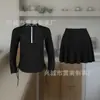 Trajes de baño para nuevos estudiantes: Traje de baño de dos piezas estilo falda para mujer, con cremallera, manga larga, protección solar, conservador, que cubre el abdomen, adelgazante, de cintura alta