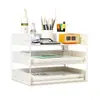 Organizador de arquivos de mesa multicamadas, estante de livros de armazenamento multicamadas, prateleira de armazenamento, material de escritório
