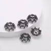 Relleno de Oro Alta Retención de Color Flor de Estrella de Seis Puntas Calada Portaflores Cristal Hecho a Mano DIY Pulsera de Perlas Accesorios de Joyería con Cuentas