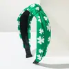Faixa de Cabeça St de Hemingway. Festival Irlandês do Dia de São Patrício Chapéu Verde de Trevo de Quatro Folhas Faixa Larga com Nó Acessório de Cabelo para Feriado
