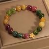 Nuevo Pulsera de Turmalina para Mujer, Estilo Ins Nicho Lujo Ligero Retro Flor de Durazno Pulsera, Regalo para Estudiantes y Mejores Amigos, Pulsera de Regalo de Cumpleaños