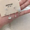 Lindo Juego de Aretes de Zirconia Súper Brillantes Geométricos Dulces con Temática de Gato, Exquisitos Versátiles Pendientes de Diseño de Nicho Estilo Francés para Mujer