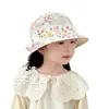 Sombreros de Verano 2026 Estilo Coreano para Niñas, Nuevo Sombrero de Pescador Fino y Transpirable con Diseño Floral para Proteger del Sol y los Rayos UV para Bebé