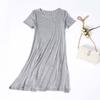 Vestido de Verano para Mujer Modal Delgado Manga Corta Falda Amplia Suelta Interior Falda de Media Manga Exterior Falda Midi