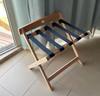 Estante para equipaje B&B Hotel, Color natural, Versión engrosada, Estante de almacenamiento plegable de bambú para el hogar, Estante de almacenamiento para dormitorio