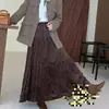 Nuevo falda midi plisada de terciopelo bordado jacquard estilo chino con estampado floral para mujer, otoño/invierno, simple y elegante, con caída fluida y silueta en A